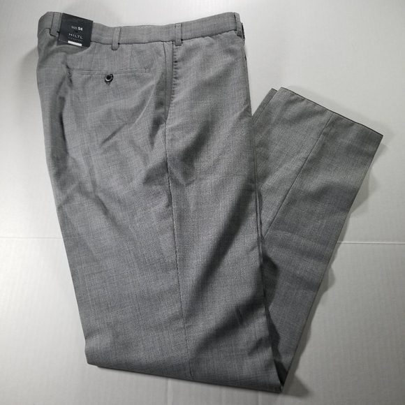Hiltl NWT Size 54 38x34 Gray Vitale Barberis Canonico Wool Dress Pants 34" - Picture 1 of 8